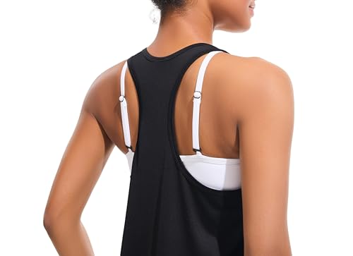 Ice Silk Workout Tank Tops for Women Quick Dry Sleeveless Loose Fit Racerback Athletic Running Shirts