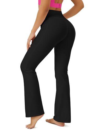 Yoga Pants Women, Flare Leggings for Women with Pockets Crossover High Waisted Bootcut Yoga Pants