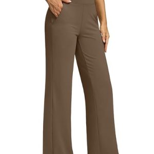 Yoga Pants Women Wide Leg Dress Pants with Pockets High Waist Stretch Petite/Regular/Tall Casual Sweatpants Women
