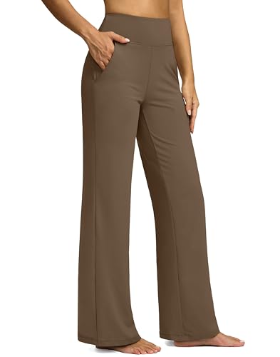 Yoga Pants Women Wide Leg Dress Pants with Pockets High Waist Stretch Petite/Regular/Tall Casual Sweatpants Women