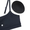 Womens Butterluxe Adjustable Spaghetti Strap Sports Bra - Scoop Neck Wireless Padded Yoga Workout Crop Top
