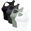 31io5scmZGL.jpg 4 Pieces Women's Crop Tops Cotton Basic Tank Tops Racerback Sleeveless Sports Workout Crop Tank Tops