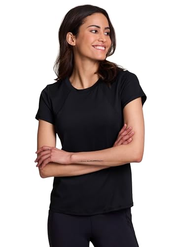 Active Women's Short Sleeve Ventilated Mesh Athletic Performance Workout T-Shirt