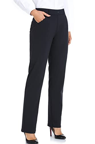 Women's Dress Pants Straight Leg Yoga Work Stretchy Pant for Office Business