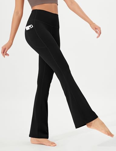 31lEW5RKZmL.jpg Cloud Feeling Flared Pants with Pocket for Women High Waist Casual Bootcut Yoga Pants, 30"/32" Inseam