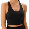 Sports Bras for Women Criss-Cross Back Padded Workout Tank Tops Medium Support Crop Tops for Women