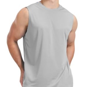 Men's Sleeveless UPF 50+ Swim Shirts Quick Dry Workout Tank Top UV Protection Running Gym Muscle T Shirts