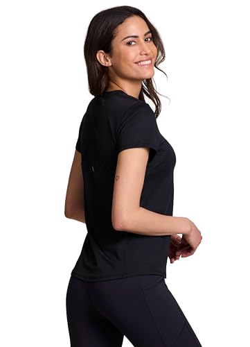 Active Women's Short Sleeve Ventilated Mesh Athletic Performance Workout T-Shirt