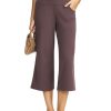 Wide Leg Capri Pants for Women with Pockets, High Waist Cropped Pants for Summer, Non-See-Through 7/8 Lounge Pants