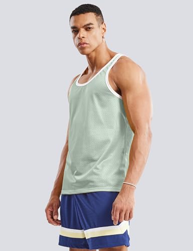Men's Mesh Basketball Tank Top Workout Gym T-Shirts Sleeveless Training Shirt