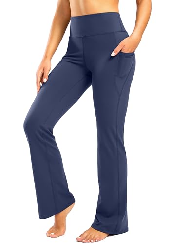 28"/30"/32"/34" Inseam Women's Bootcut Yoga Pants Long Bootleg High-Waisted Flare Pants with Pockets