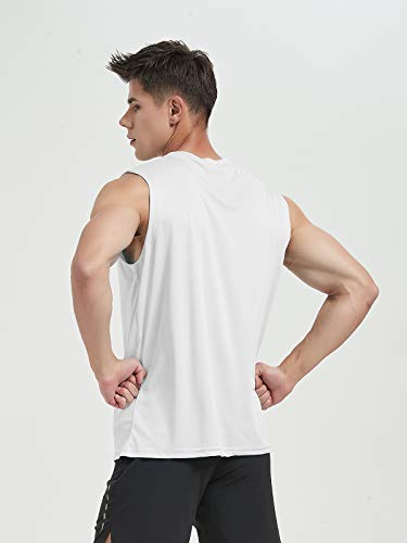 3 Pack Men's Workout Tank Tops UPF 50+ Swim Shirts Quick Dry Running Sleeveless UV Protection Muscle Tees