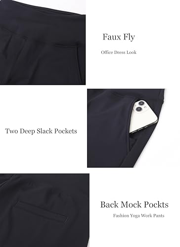 Women's Wide Leg Pants Hight Waisted Work Casual Yoga Workout Pants with Pockets Petite/Regular/Tall