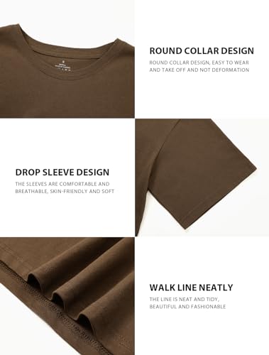 31ny3dSj1vL.jpg 4-Pack Women's Cotton Crop T-Shirts Short Sleeve Solid Cropped Athletic Top Round Neck Casual Workout Yoga Tees