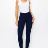 Women's Pull-On Ponte Pants – High Waist Slim or Flared Trousers with Tummy Control for Work or Casual Wear