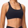 Women's Strappy Sports Bras Light Compression Crop Criss Cross Back Padded Workout Yoga Bra Supportive U Neckline