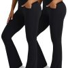 Flare Leggings for Women with Pockets 2pack High Waisted Crossover Flare Leggings Bootcut Yoga Pants