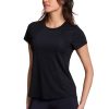 Active Women's Short Sleeve Ventilated Mesh Athletic Performance Workout T-Shirt