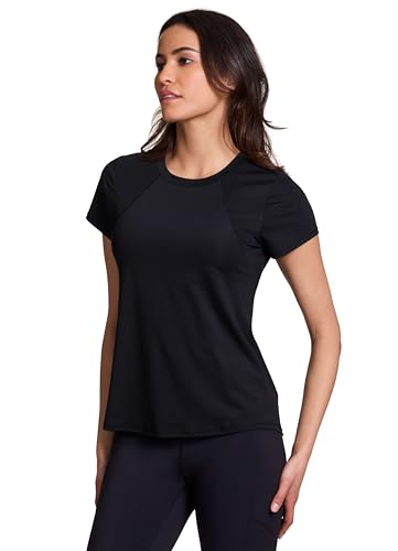 Active Women's Short Sleeve Ventilated Mesh Athletic Performance Workout T-Shirt