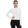 3 Pack Women's Workout Jacket Slim Fit Cropped Jacket Zip up Athletic Tops with Thumb Hole Running Gym Yoga