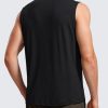 Men's Workout Sleeveless Shirt Quick Dry Stretchy Swim T-Shirts Athletic Gym Running Beach Tank Top