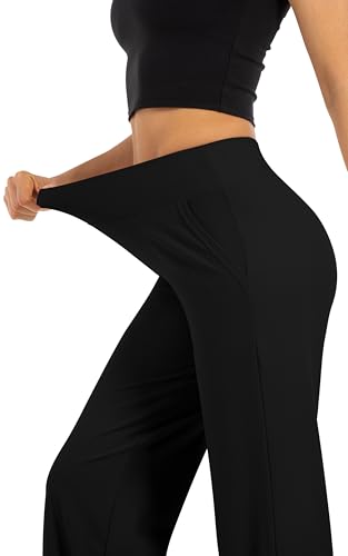 Wide Leg Pants for Women with Pockets Yoga Pants High Waisted Loose Palazzo Casual Lounge Sweatpants 29"/31"/33"