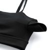 Butterluxe Womens Adjustable Spaghetti Thin Strap Sports Bra - Padded Wireless Square Neck Workout Yoga Clothes