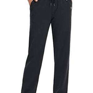 Women's Cotton Sweatpants Yoga Lounge Casual Pants Open Bottom Sweat Pants for Women with Pockets