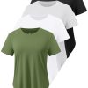 4-Pack Workout Tops for Women UPF 50+ Yoga Shirts Short Sleeve Athletic T-Shirts Quick Dry Running Gym Tee
