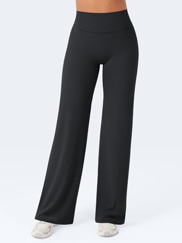 Straight Leggings Bottoms Wide Leg Pants for Women 29"/ 31.5"/33" High Waist Stretch Casual Sweatpants