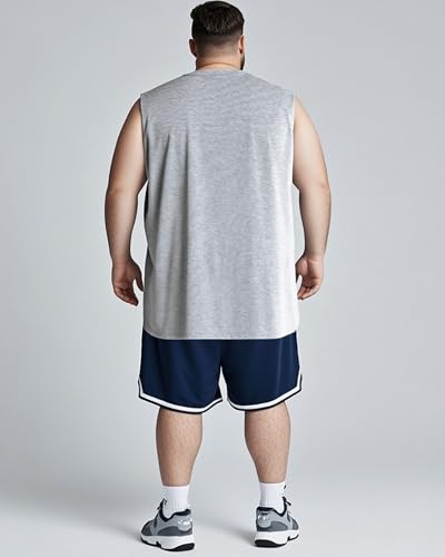 3 Pack Men's Big and Tall Tank Tops Quick Dry Muscle Workout Sleeveless T Shirts Summer Gym Active Undershirts