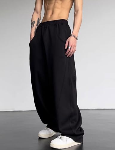 Mens Wide Leg Sweatpants Y2k Baggy Track Pants Loose Yoga Gym Pants Open Bottom Sweatpants for Men