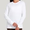 Pima Cotton Workout Long Sleeve Shirts for Women Crew Neck Athletic Basic Shirts Casual Tops