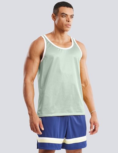 Men's Mesh Basketball Tank Top Workout Gym T-Shirts Sleeveless Training Shirt