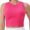 Women's Workout Crop Tops Sleeveless Yoga Running Shirts Athletic Tank Top No Padding