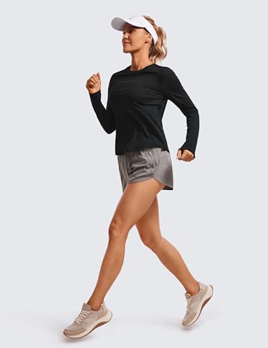 Lightweight Long Sleeve Workout Shirts for Women Gym Running Fall Tshirts High Neck Athletic Training Tops