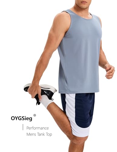6 Pack Men's Quick Dry Workout Tank Tops Breathable Gym Sleeveless Muscle Shirts for Active Men