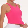 Women's Sports Bra Sleeveless Workout Tank Tops Running Yoga Cropped Tops with Removable Padded