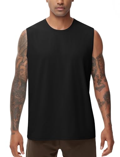 Men's Workout Tank Top UPF 50+ Sleeveless Quick Dry Athletic Shirts Casual Running Muscle Shirts