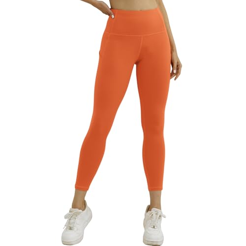 Womens High Waisted Active Yoga Pants with Pockets Tummy Control Workout Buttery Soft Leggings