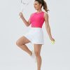 Women's Workout Crop Tops Sleeveless Yoga Running Shirts Athletic Tank Top No Padding