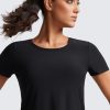 Cloudweight Workout Tops for Women Lightweight Athletic Short Sleeve Shirts Gym Running Side Slit T-Shirts