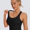 Seamless Workout Tank Top for Women with Built in Bra, Padded Racerback Athletic Yoga Camisole