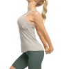 Women's Open Back Workout Athletic Yoga Tank Tops with Built in Bra