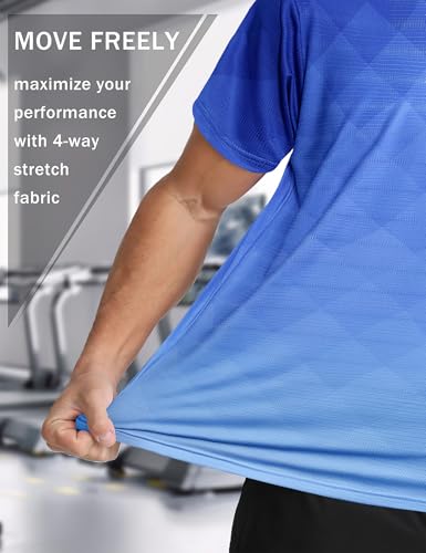 Men's Athletic T-Shirt Performance Gym Shirt Quick Dry Moisture Wicking Running Workout Short Sleeve Tops