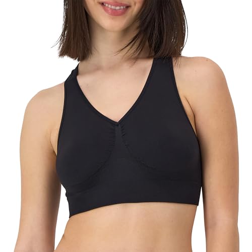 Women's Seamless Racerback Bra, Pullover Full-Coverage Bralette, 2-Pack