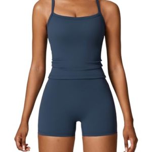 Two Piece Workout Sets For Women Tank Top Matching High Waist Booty Lifting Shorts Gym Yoga Active Wear Outfits