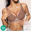 Womens Deep V Bras Wireless Comfortable Bra Supportive No Underwire Bras Tshirt Push Up Bralettes Plunge Seamless Bra