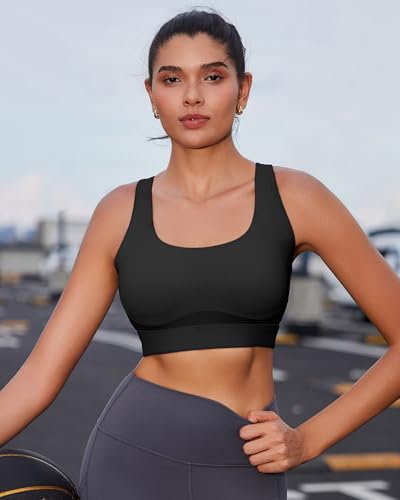 Adjustable Straps High Impact Sports Bra for Women,High Support Workout Sports Bras with Sewn in Pads