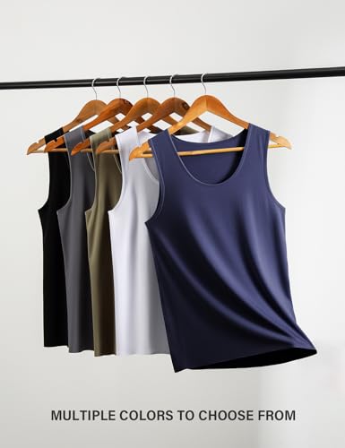Men's Workout Tank Top 4 Pack Muscle Sleeveless Gym Shirts Activewear Slimming Vest Undershirts